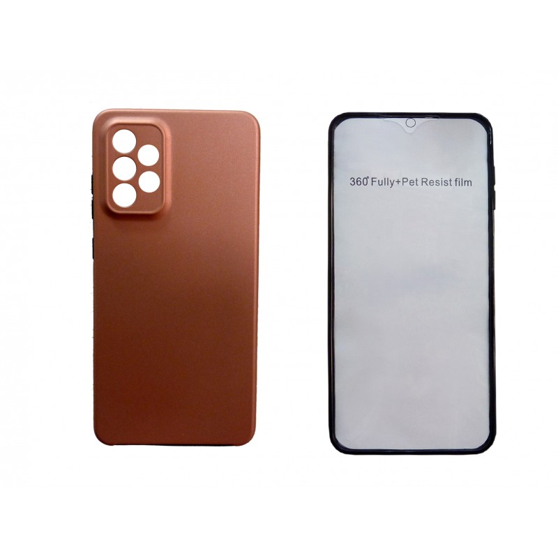 Oem Θήκη 360° Full Cover Σιλικόνης Για Apple iPhone 14 6.1" Χρυσή - Ροζ