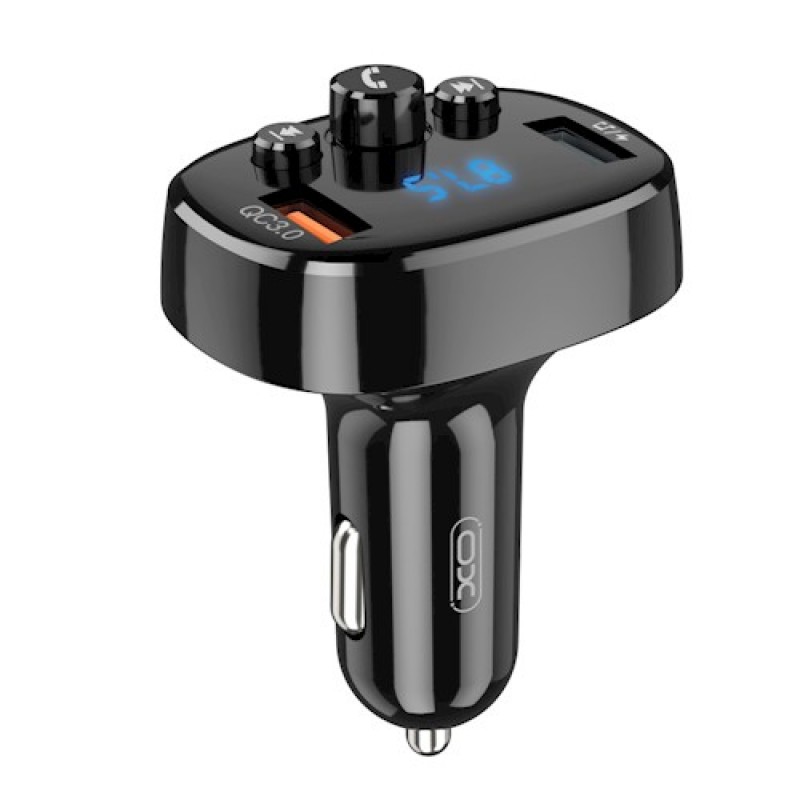 XO Transmiter FM BCC03 Bluetooth MP3 car charger 18W Μαύρο