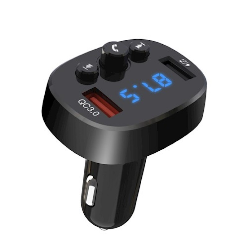 XO Transmiter FM BCC03 Bluetooth MP3 car charger 18W Μαύρο