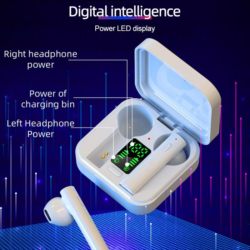 Air 6 Pro TWS Wireless Earbuds LED Display ασύρματα ακουστικά Λευκό