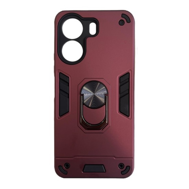 Oem Θήκη Armor Με Ring Stand TPU Case Για Xiaomi Redmi 13C 4G Μπορντό