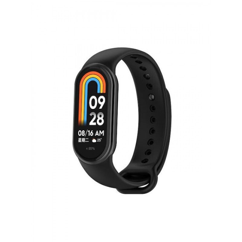 Oem Λουράκι Σιλικόνης Για Xiaomi Mi Band 8 Μαύρο