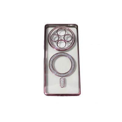 Oem Θήκη Back Cover Electro Magsafe Bling Για Xiaomi Redmi 14C  Ροζ - Χρυσό