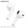 Borofone W33 Mini Earbud Bluetooth Handsfree Ακουστικά με Θήκη Φόρτισης Άσπρο