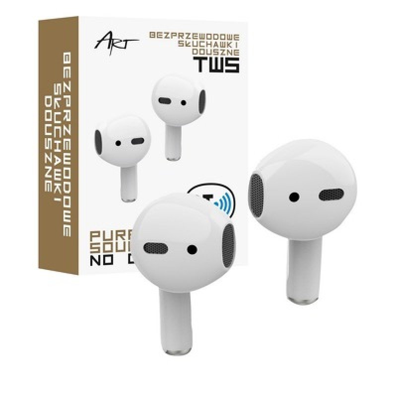 Bluetooth Ασύρματα Ακουστικά TWS ART AP-TW-B1 Με Μικρόφωνο Για Lightning 8-pin Άσπρο