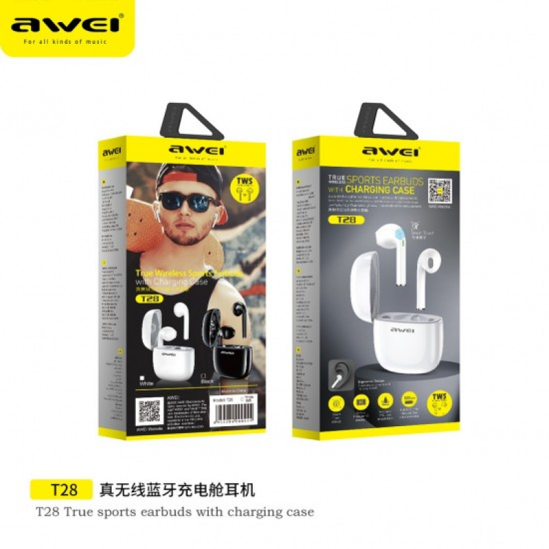 Awei T28P Earbud Bluetooth HandsfreeΓια Awei T28 Άσπρο