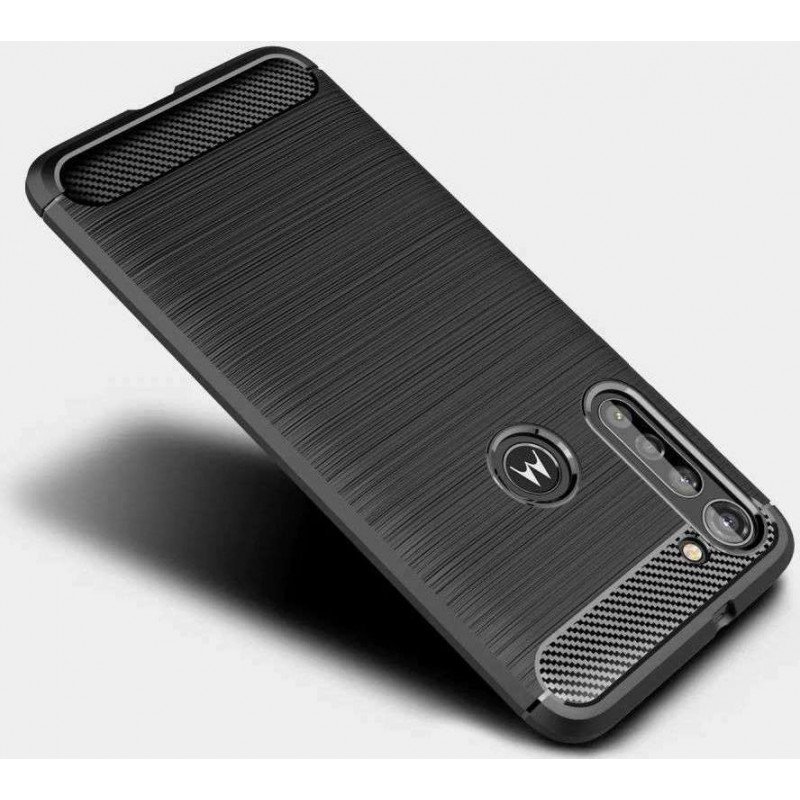 OEM Θήκη Σιλικόνης Carbon Για Motorola G8 Μαύρη