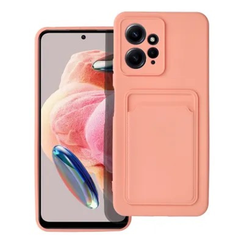 Oem Θήκη Σιλικόνης Με Υποδοχή Κάρτας Για Xiaomi Redmi Note 12 5G ( Global ) Ροζ