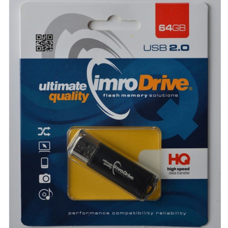 IMRO USB Flash Drive Usb 2.0 64GB Μαύρo 