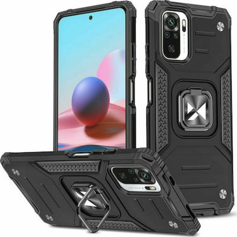 Oem Θήκη Armor  Με Ring Stand TPU Case Για  Xiaomi Redmi Note 10 5G / Poco M3 Pro / Poco M3 Pro 5G Μαύρο