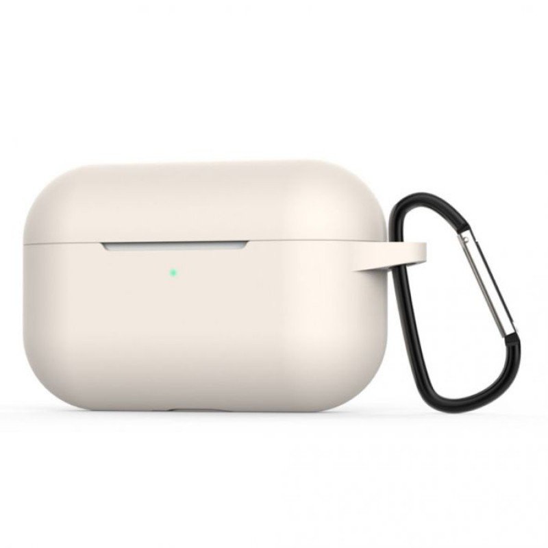 Oem Θήκη Σιλικόνης Με Γάντζο Για Apple Airpods Pro Μπεζ