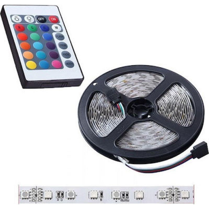 Oem Ταινία LED RGB 5m Με Τροφοδοτικό Και Τηλεχειριστήριο 12V