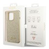 Original faceplate case GUESS GUHCP14XHGGSHD for Apple iPhone 14 Pro 6.1" Glitter Flakes Script Metal Logo Χρυσό