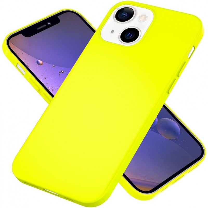 Oem Θήκη Σιλικόνης Matt 1,2 mm Για Apple iPhone 14 6.1" Neon Κίτρινο