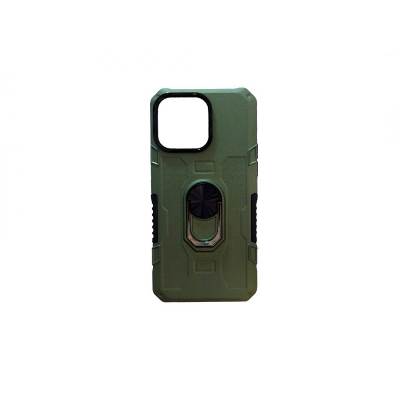 Oem Θήκη Armor Με Ring Stand TPU Case Για Apple iPhone 15 5G 6,1" Πράσινο