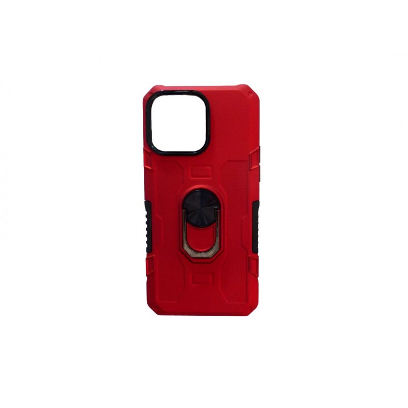 Oem Θήκη Armor Με Ring Stand TPU Case Για Apple iPhone 15 5G 6,1" Κόκκινο