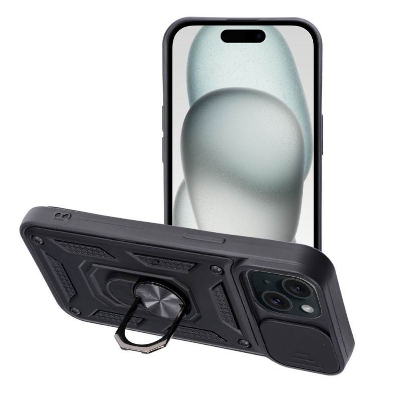 Oem Θήκη Slide Armor Back Cover Για Apple iPhone 15 Plus 5G 6,7" Με Προστασία Κάμερας Μαύρο