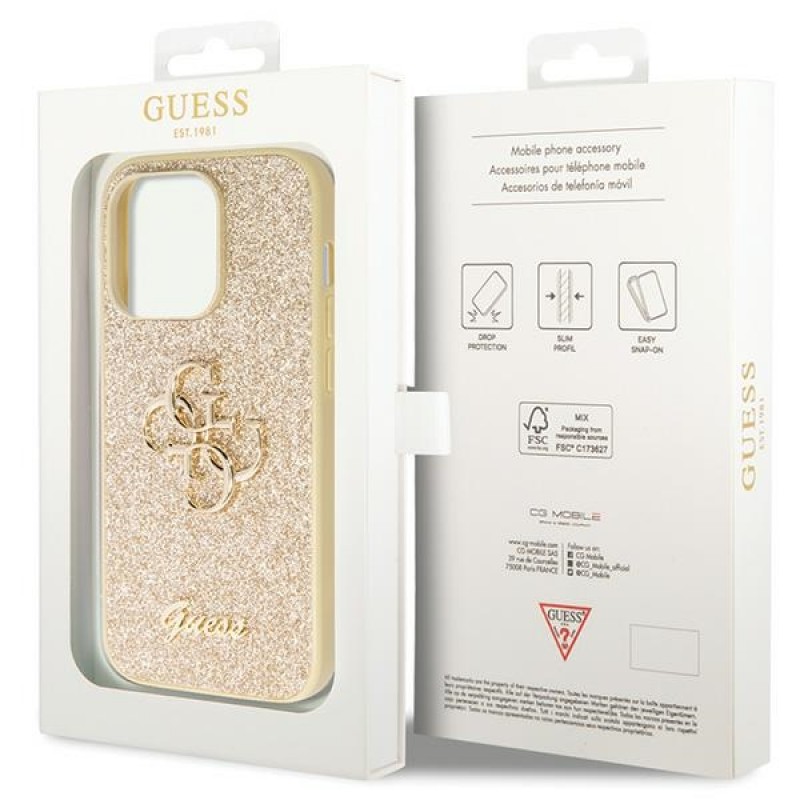 Guess Θήκη hardcase GUHCP16XHG4SGD Για Apple iPhone 16 Pro Max 5G 6,9" Fixed Glitter Big 4G Χρυσό