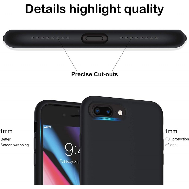 Oem Θήκη Σιλικόνης Matt 1,2mm Για Apple iPhone 7 / 8 Plus  Μαύρο