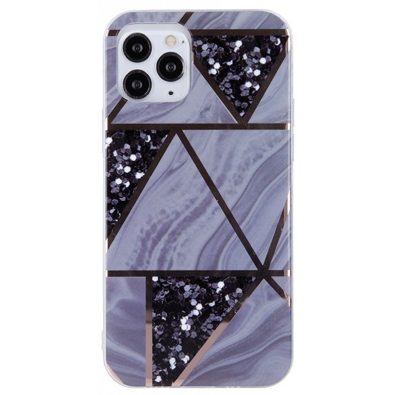 Oem Θήκη Σιλικόνης Geometric Marmur Case Για Apple iPhone 7 / 8 / SE 2020 / SE 2022  Μωβ