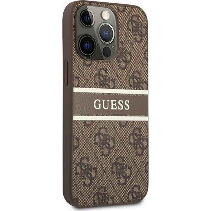 Guess case for Apple iPhone 11 Pro GUHCN584GDBR brown hard case Printed Stripe  Καφέ