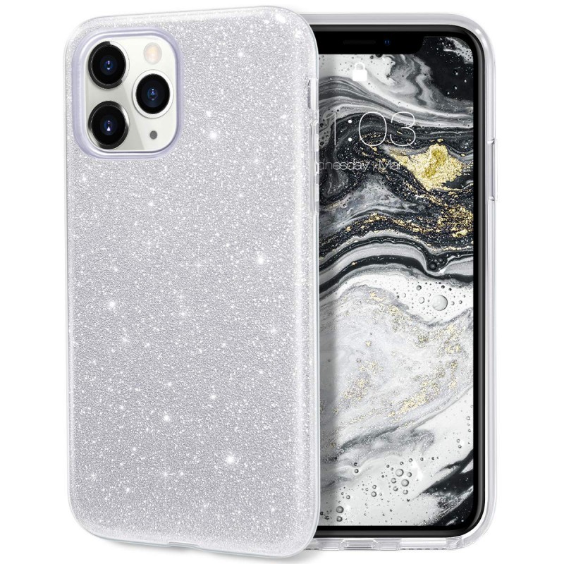 Oem Glitter Case Shining Cover ΓΙΑ Apple iPhone 12 / 12 Pro 6,1'' Ασημί