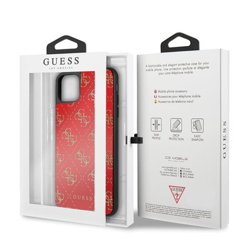 Guess Κόκκινη Θήκη hardcase GUHCN654GGPRE  ΓΙΑ Apple iPhone 11 Pro Maxν Double Layer 4G Glitter