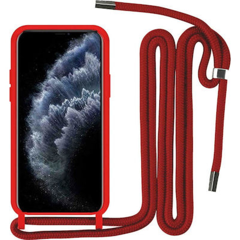 Oem Cord Silicone Case Ροζ Για Apple iPhone 11 Pro Με Λουρί Ροζ