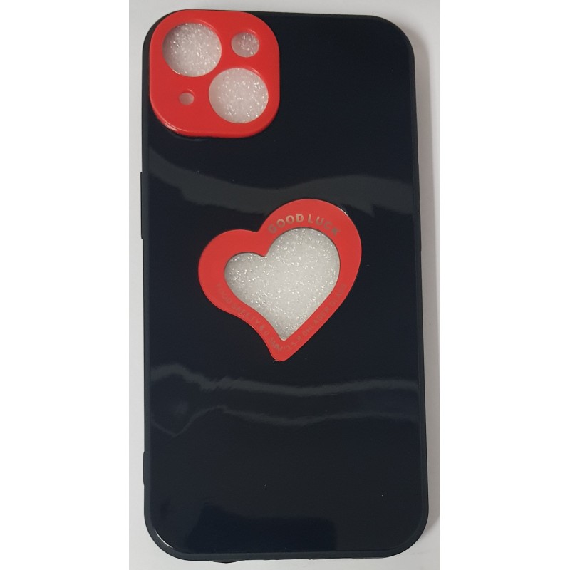 Oem Soft Case Gel TPU Cover 2.0mm  Good Luck  Καρδιά Για Apple iPhone 13 6.1''  Μαύρο