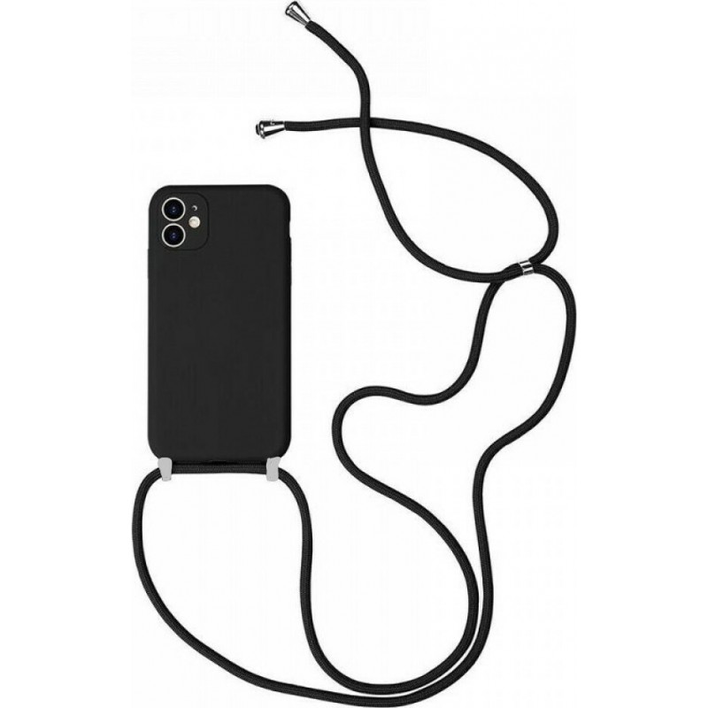 Oem  Cord Silicone  Μαύρη Για Apple iPhone 12 Mini 5,4''  Με Λουρί Μαύρο