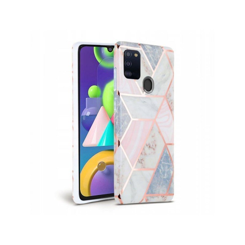 Oem Θήκη Σιλικόνης Marmur case Geometric Για Samsung Galaxy A51 4G / A51 5G Ροζ