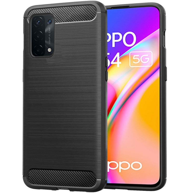 Oem Θήκη Σιλικόνης Carbon Για OPPO A54 5G / A74 5G / A93 5G Μαύρο