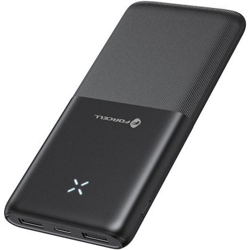 Forcell F-Energy S10k1 Power Bank 10000mAh με 2 Θύρες USB-A και Θύρα USB-C Μαύρο