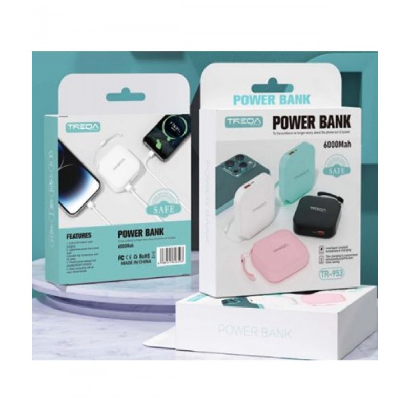 Treqa TR-953 Mini Power Bank 6000Mah Ροζ