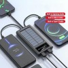 Awei P130K Ηλιακό Power Bank 10000mAh με 2 Θύρες USB-A και Θύρα USB-C Quick Charge 3.0 Μαύρο