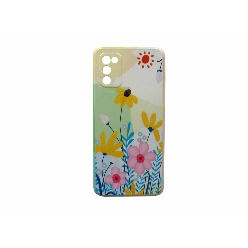   Oem Back Cover Σιλικόνης Με Σχέδιο Flower 6 Για Samsung Galaxy A02s / M02s / F02s   Κίτρινο