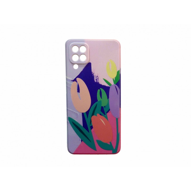 Oem Back Cover Σιλικόνης Flower 2 Για Samsung Galaxy A12 / M12 / F12  Μωβ