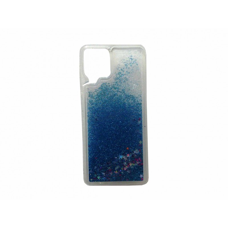 Oem Θήκη TPU Με Υγρό Glitter Για Samsung Galaxy A12 / M12 / F12 Γαλάζιο