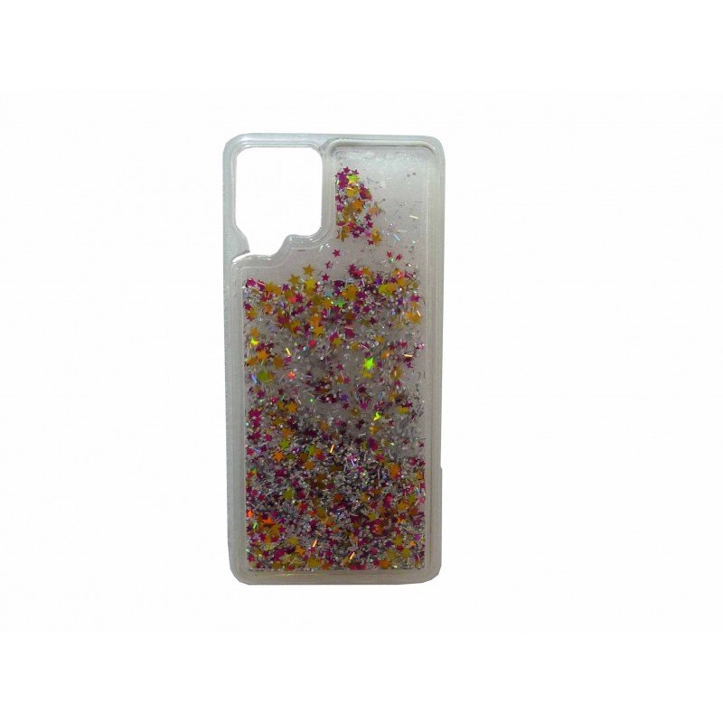 Oem Θήκη TPU Με Υγρό Glitter Για Samsung Galaxy A12 / M12 / F12 Ασημί