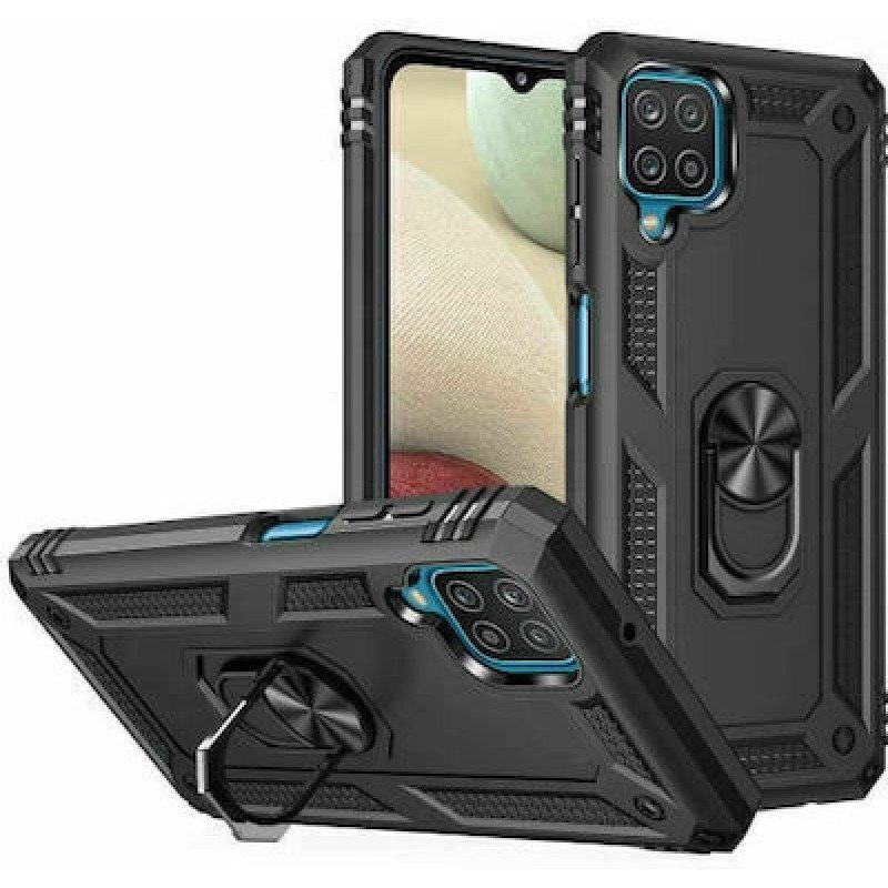 OEM Θήκη με Ring Stand TPU Case Για Samsung Galaxy A12 / M12 / F12  Μαύρο