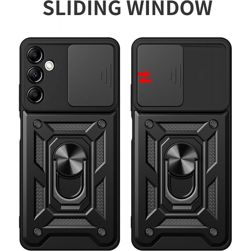 Oem Θήκη Slide Armor Back Cover Για Samsung Galaxy A35 5G Με Προστασία Κάμερας Μαύρο