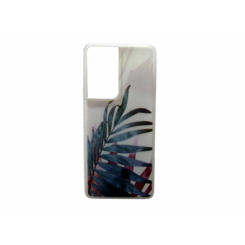 Oem Θήκη  Σιλικόνης Με Σχέδιο Ultra Trendy Case Tropical Για Samsung Galaxy S21 Ultra 5G 