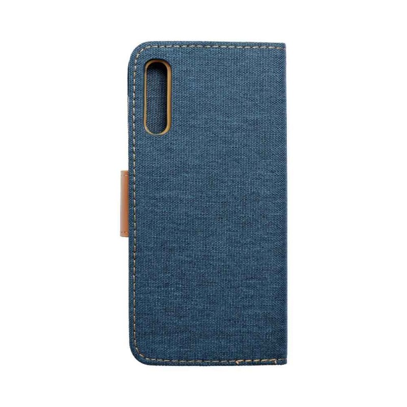 Oem Θήκη Βιβλίο Canvas Για Samsung Galaxy A50 / A30 / A50S / A30S Μπλε - Καφέ