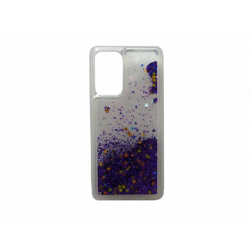 Oem Θήκη TPU Με Υγρό Glitter Για Samsung Galaxy A52 5G / A52 4G / A52S 5G Μωβ