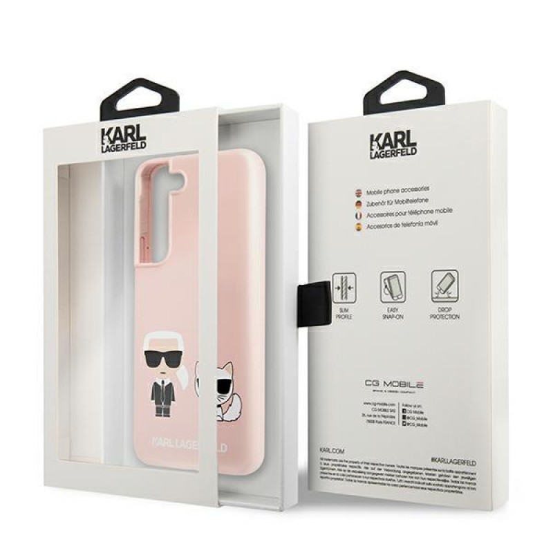 Karl Lagerfeld case KLHCS22MSSKCI Light Pink Hardcase Silicone Karl & ChoupetteΓια Samsung Galaxy S22 Plus  Ροζ