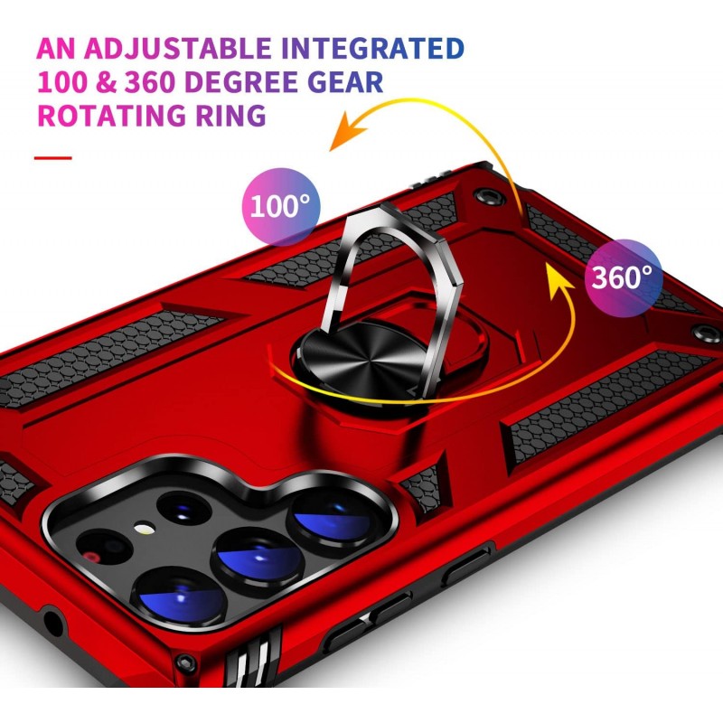 Oem Θήκη με Ring Stand TPU Case Για Samsung Galaxy S23 Ultra 5G Κόκκινο