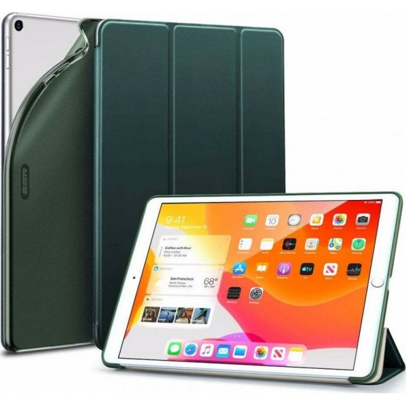 Trifold Θήκη Βιβλίο με Σιλικόνη Flip Cover Για Apple iPad 8 2019 / 2020 / 2021 10.2"  Πράσινο 