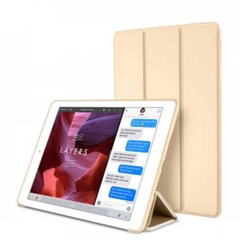 Oem Θήκη Βιβλίο - Σιλικόνη Flip Cover Για Apple IPad 9.7'' 2017 / 2018  Χρυσό