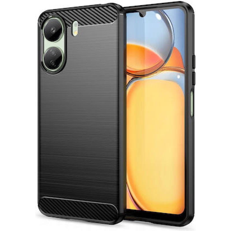 Oem Θήκη Σιλικόνης Carbon Για Xiaomi Poco C65 Μαύρο