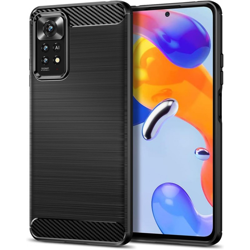 Oem Θήκη Σιλικόνης Carbon Για Xiaomi Redmi Note 12 Pro 4G Μαύρο